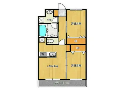 V-ROOM幕張本郷(2LDK/4階)の間取り写真