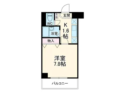 ベルデュール宮前平(1K/4階)の間取り写真