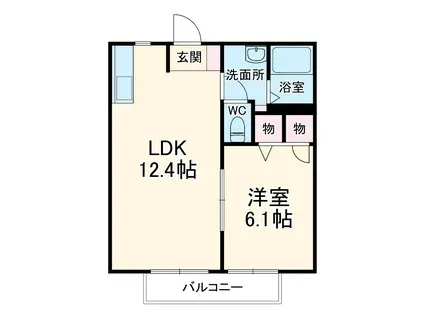 ヴェルジェサークⅡ(1LDK/2階)の間取り写真