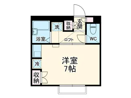CASA矢部(1K/2階)の間取り写真