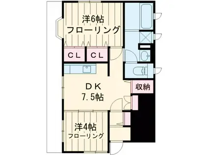 東京都新宿線 一之江駅 徒歩32分 3階建 築17年(2DK)の間取り写真