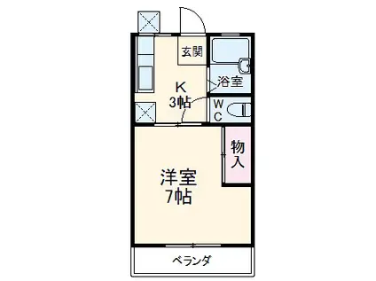 グローバルパレス三ツ境(1K/2階)の間取り写真