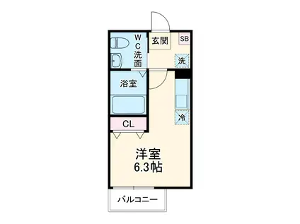 MAMMUT HOUSE HIYOSHI(ワンルーム/2階)の間取り写真