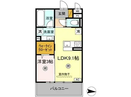 C&A-Ⅰ(1LDK/1階)の間取り写真