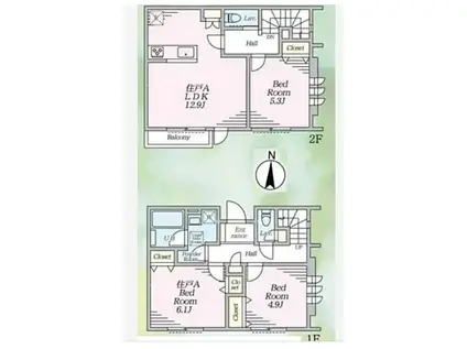 FJフォレスト(2LDK/1階)の間取り写真