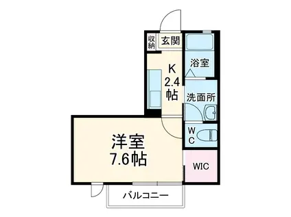 リヴェールⅢ(1K/1階)の間取り写真