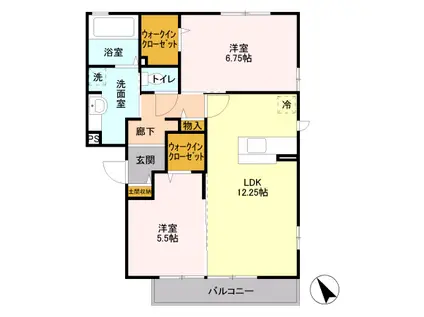 コレクトガーデン(2LDK/2階)の間取り写真