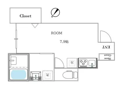 BESTRESIDENCE綾瀬(ワンルーム/1階)の間取り写真