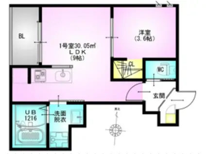 REGALEST NISSHIN(1LDK/2階)の間取り写真