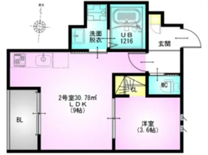 REGALEST NISSHIN(1LDK/2階)の間取り写真