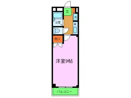 グリーンパレス(1K/3階)の間取り写真