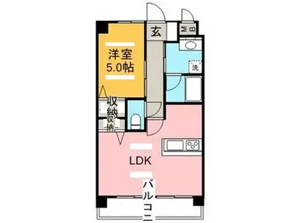 プリミエート(1LDK/1階)の間取り写真