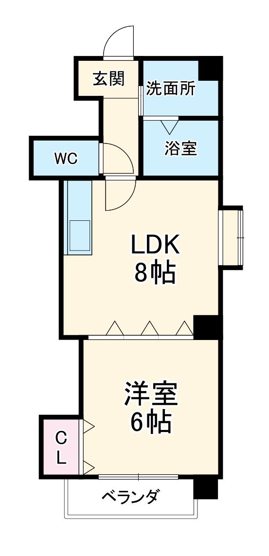 ケイリクス(1LDK/2階)の間取り写真