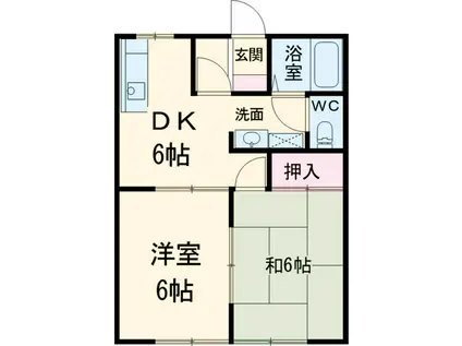 タイコーポC(2DK/1階)の間取り写真