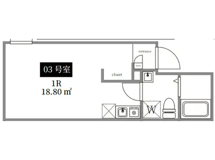CLAUDIA SHIBAMATA(ワンルーム/1階)の間取り写真