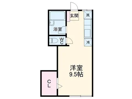 ホワイトバーチ鶴巻南(ワンルーム/2階)の間取り写真