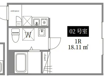 CLAUDIA SHIBAMATA(ワンルーム/4階)の間取り写真