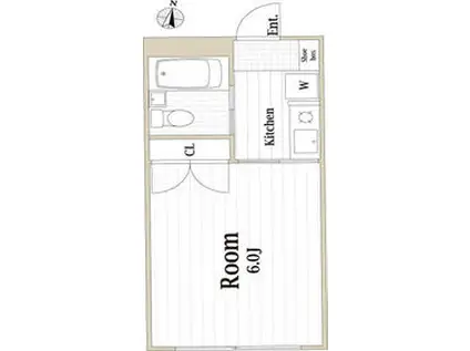 RAYHAUS八王子(1K/2階)の間取り写真