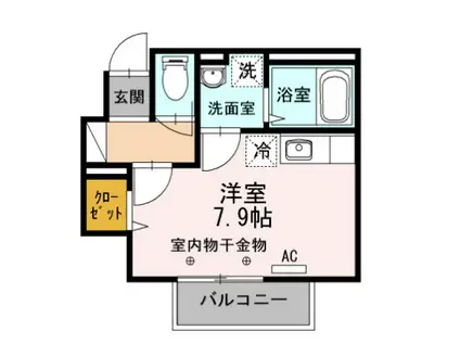 グリーンヒル北八(1K/1階)の間取り写真