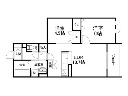 FOREST MAISON(2LDK/3階)の間取り写真