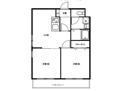 シュゼル八王子(2DK/8階)の間取り写真
