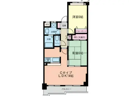 グリーンヒルズ古淵(2LDK/1階)の間取り写真