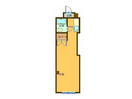 第1野田マンション(ワンルーム/1階)の間取り写真