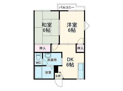 リゾンド小林Ⅰ(2DK/1階)の間取り写真