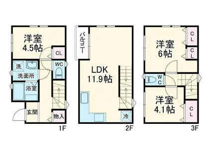 ＫｏｌｅｔＴｅｒｒａｃｅ下野毛#05(3LDK)の間取り写真