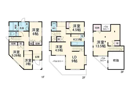 東海道本線 辻堂駅 徒歩20分 3階建 築27年(5SLDK)の間取り写真