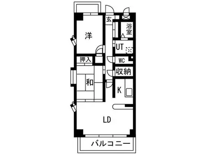 ベルクルール杉本Ⅱ(2LDK/6階)の間取り写真