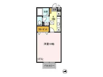 ADONIS.Ⅰ(1K/2階)の間取り写真