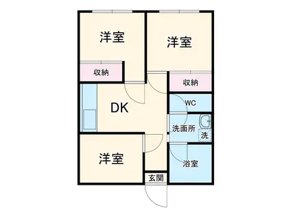 若松グリーンハイツ(3DK/2階)の間取り写真