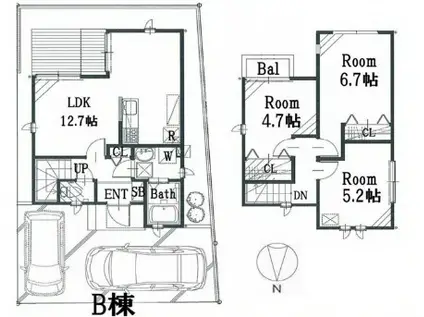 東北本線 浦和駅 徒歩30分 2階建 築11年(3LDK)の間取り写真