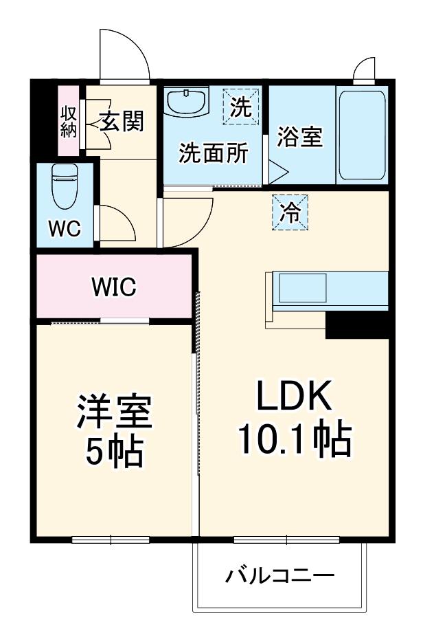 ルールドクロワール(1LDK/1階)の間取り写真