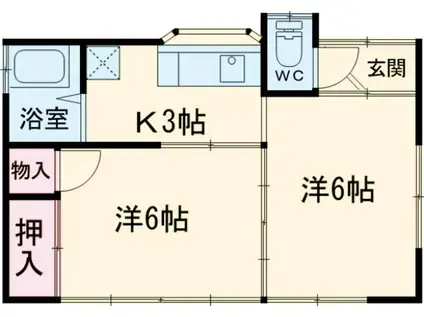水郡線 中菅谷駅 徒歩3分 1階建 築37年(2K)の間取り写真