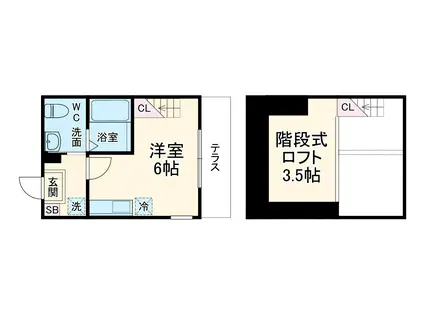 ハーミットクラブハウス羽沢国大(ワンルーム/2階)の間取り写真