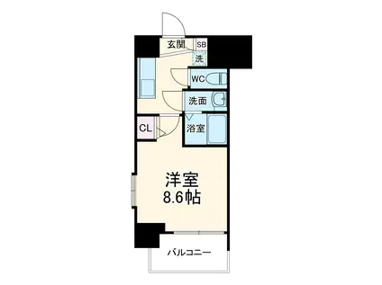 スプランディッド7(1K/4階)の間取り写真