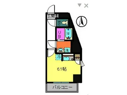 プレデンシャル千人町(ワンルーム/9階)の間取り写真