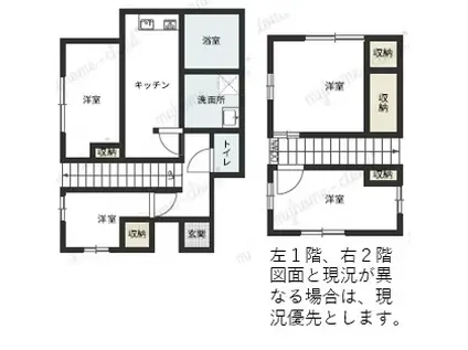 京成電鉄本線 八千代台駅 徒歩53分 2階建 築47年(4DK)の間取り写真