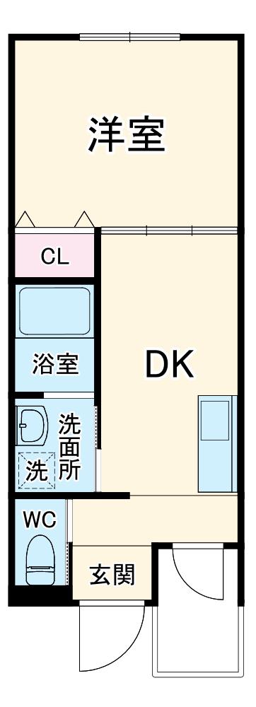 福島区玉川2丁目 工事(1DK/1階)の間取り写真