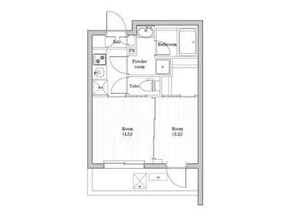 豊島千早レジデンス(1DK/1階)の間取り写真