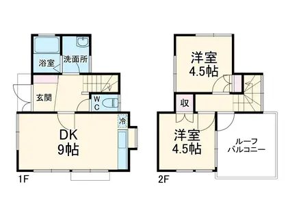 小田急電鉄江ノ島線 長後駅 徒歩10分 2階建 築30年(2DK)の間取り写真