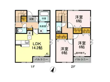 グランコートⅤ・Ⅵ(3LDK)の間取り写真