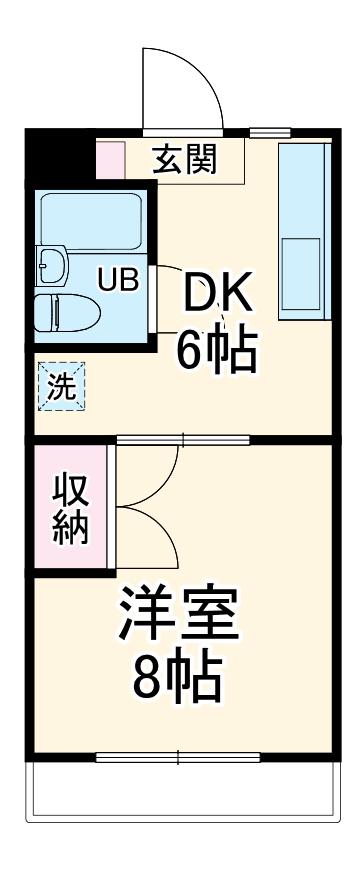 レジデンスアルージェⅡ(1DK/2階)の間取り写真