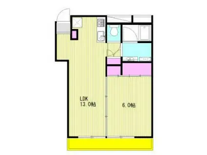かさまビル7(2LDK/1階)の間取り写真
