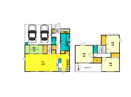 東武鉄道東上線 北坂戸駅 徒歩7分 2階建 築7年(4LDK)の間取り写真