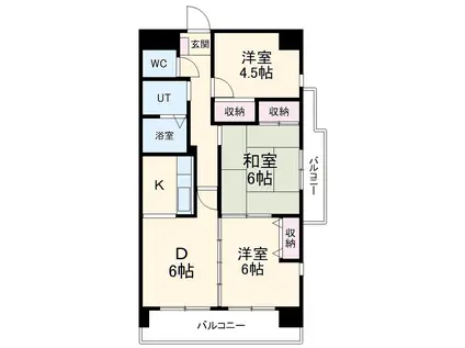 CHANGUⅢ泉(3DK/13階)の間取り写真