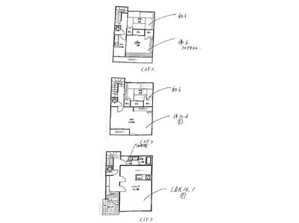 総武・中央緩行線 小岩駅 徒歩17分 3階建 築36年(4LDK)の間取り写真