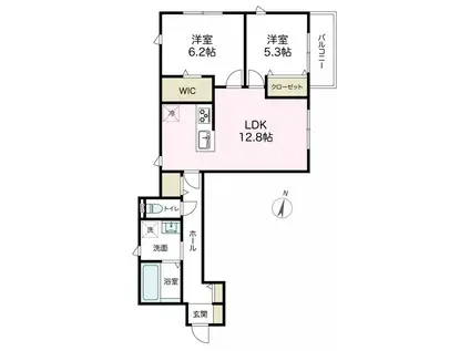 アズコンフォート(2LDK/2階)の間取り写真